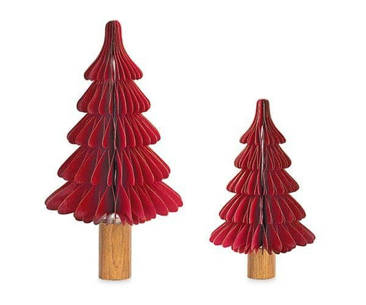 Albero di natale carta rosso con tronco medio | rohome - Rohome