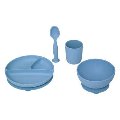 Set pappa in silicone blu antiscivolo | rohome - Rohome