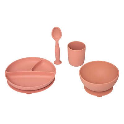 Set pappa in silicone rosa antiscivolo | rohome - Rohome