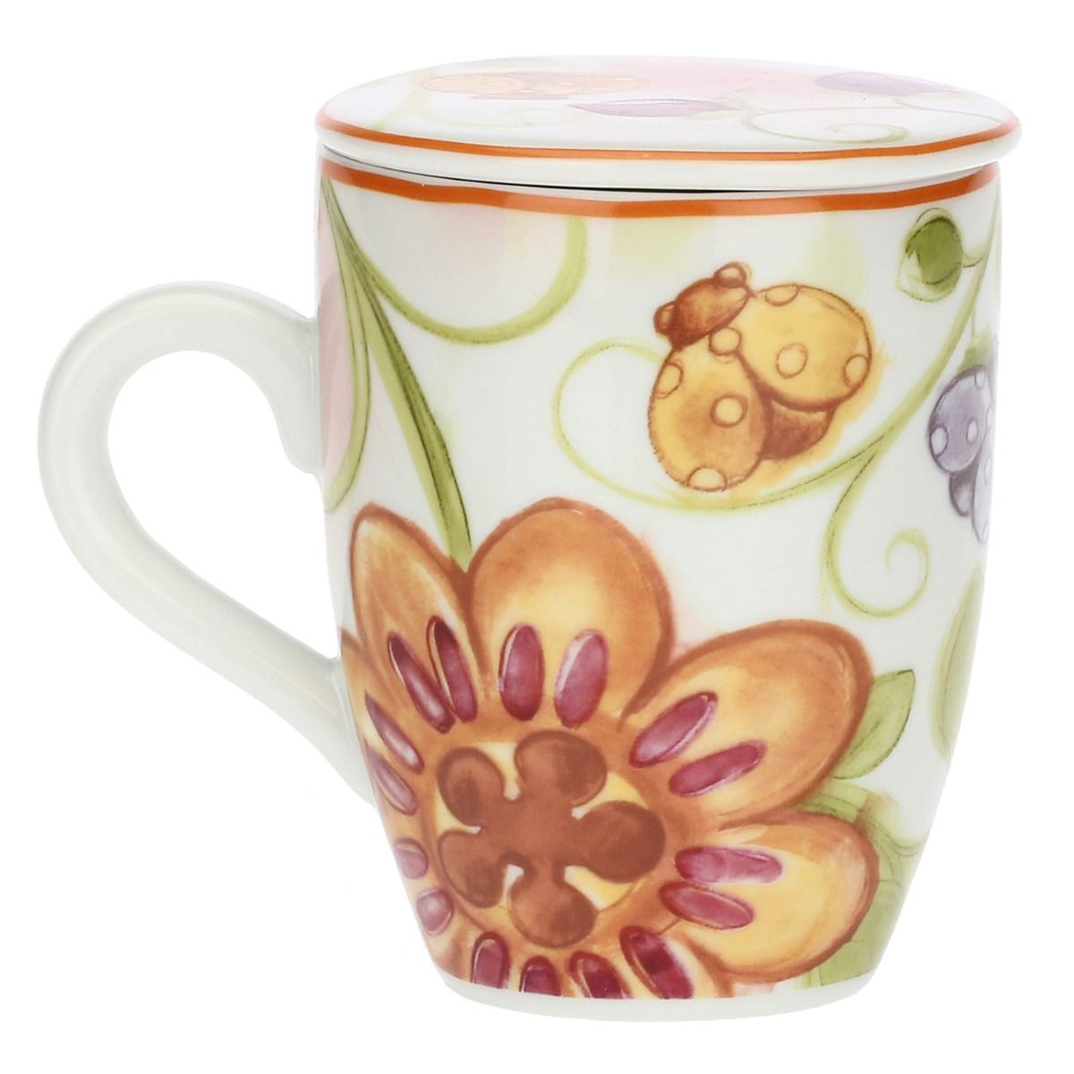 Thun - mug con coperchio fiori e fantasia | rohome - Rohome