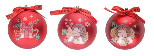 Thun - set 3 palline di natale rosse | rohome - Rohome