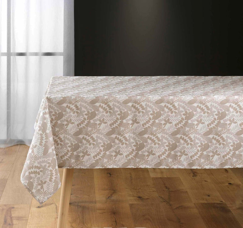 Tovaglia rettangolare 145x240cm bianca e beige | rohome - Rohome