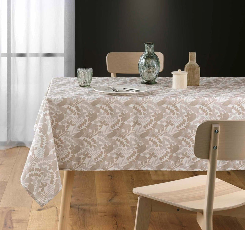 Tovaglia rettangolare 145x240cm bianca e beige | rohome - Rohome